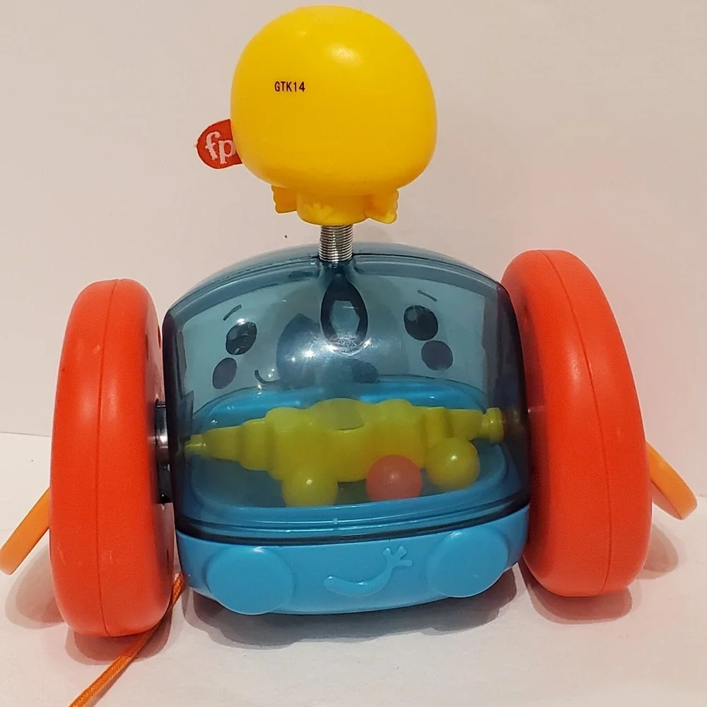 Fisher Price Pull Along Elephant Toy Birdie Popping Beads GTK14 2021 Blue Orange